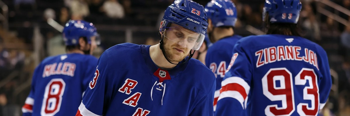 Adam Fox looks dejected after a tough 2024-25 season